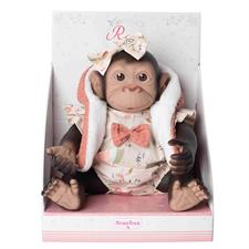 Scimmietta Baby 42cm Tutina e Gilet Rosa 3341